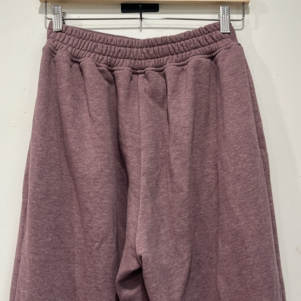 Alphalete Wide Leg Sweatpants in Brushed Fabric in Heather Maroon size Large - Picture 12 of 15